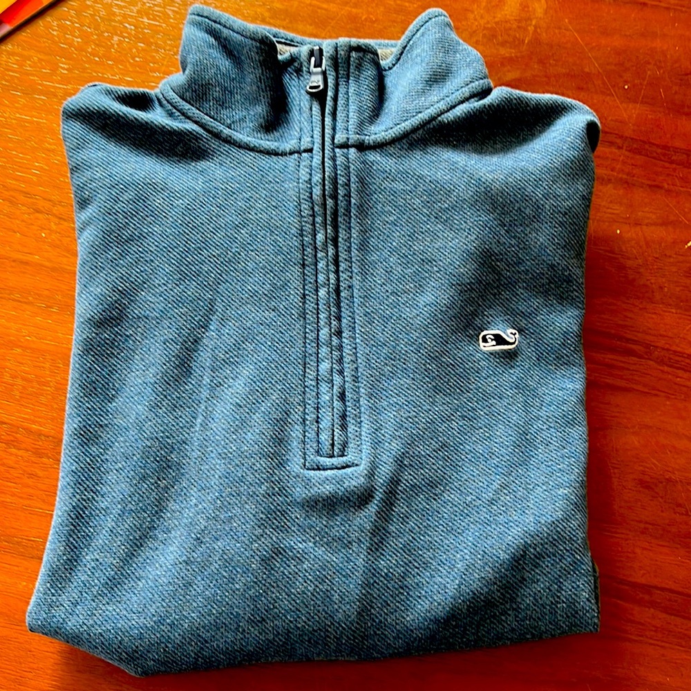 Vineyard Vines quarter zip in subtle dark blue